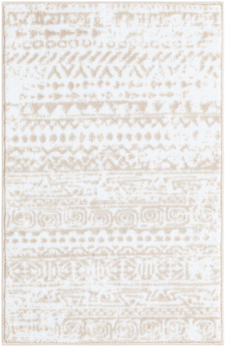 Snow White 2' x 3' Hermitage Rectangle Area Rug 55% Polypropylene & 45% Polyester Easy Clean Stain-Resistant Carpet for Living, Office, Dorm Rooms for Sale at Rug Engine