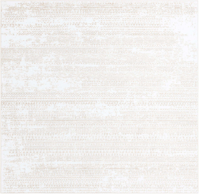 Snow White 10' 8 x 10' 8 Hermitage Square Area Rug 55% Polypropylene & 45% Polyester Easy Clean Stain-Resistant Carpet for Living, Office, Dorm Rooms for Sale at Rug Engine