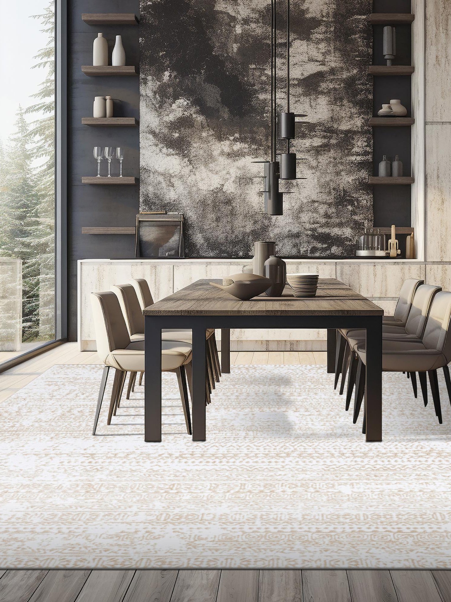 Snow White 3' 3 x 3' 3 Hermitage Square Area Rug 55% Polypropylene & 45% Polyester Easy Clean Stain-Resistant Carpet for Living, Office, Dorm Rooms for Sale at Rug Engine