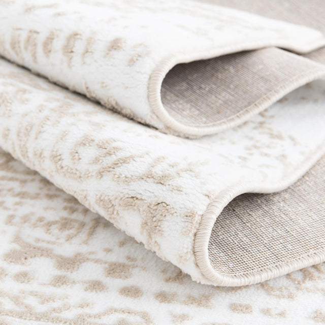 Snow White 5' 3 x 5' 3 Hermitage Square Area Rug 55% Polypropylene & 45% Polyester Easy Clean Stain-Resistant Carpet for Living, Office, Dorm Rooms for Sale at Rug Engine