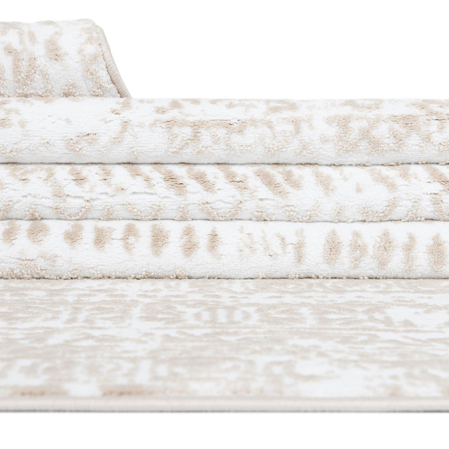 Snow White 5' 3 x 5' 3 Hermitage Square Area Rug 55% Polypropylene & 45% Polyester Easy Clean Stain-Resistant Carpet for Living, Office, Dorm Rooms for Sale at Rug Engine