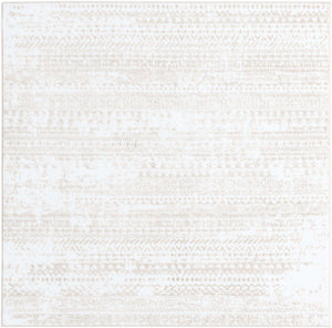 Snow White 6' x 6' Hermitage Square Area Rug 55% Polypropylene & 45% Polyester Easy Clean Stain-Resistant Carpet for Living, Office, Dorm Rooms for Sale at Rug Engine