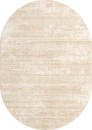 Snow White 7' x 10' Hermitage Oval Area Rug 55% Polypropylene & 45% Polyester Easy Clean Stain-Resistant Carpet for Living, Office, Dorm Rooms for Sale at Rug Engine