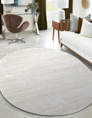 Snow White 4' x 6' Hermitage Oval Area Rug 55% Polypropylene & 45% Polyester Easy Clean Stain-Resistant Carpet for Living, Office, Dorm Rooms for Sale at Rug Engine
