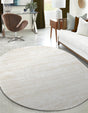 Snow White 4' x 6' Hermitage Oval Area Rug 55% Polypropylene & 45% Polyester Easy Clean Stain-Resistant Carpet for Living, Office, Dorm Rooms for Sale at Rug Engine