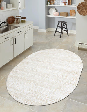 Snow White 7' 10 x 10' Hermitage Oval Area Rug 55% Polypropylene & 45% Polyester Easy Clean Stain-Resistant Carpet for Living, Office, Dorm Rooms for Sale at Rug Engine