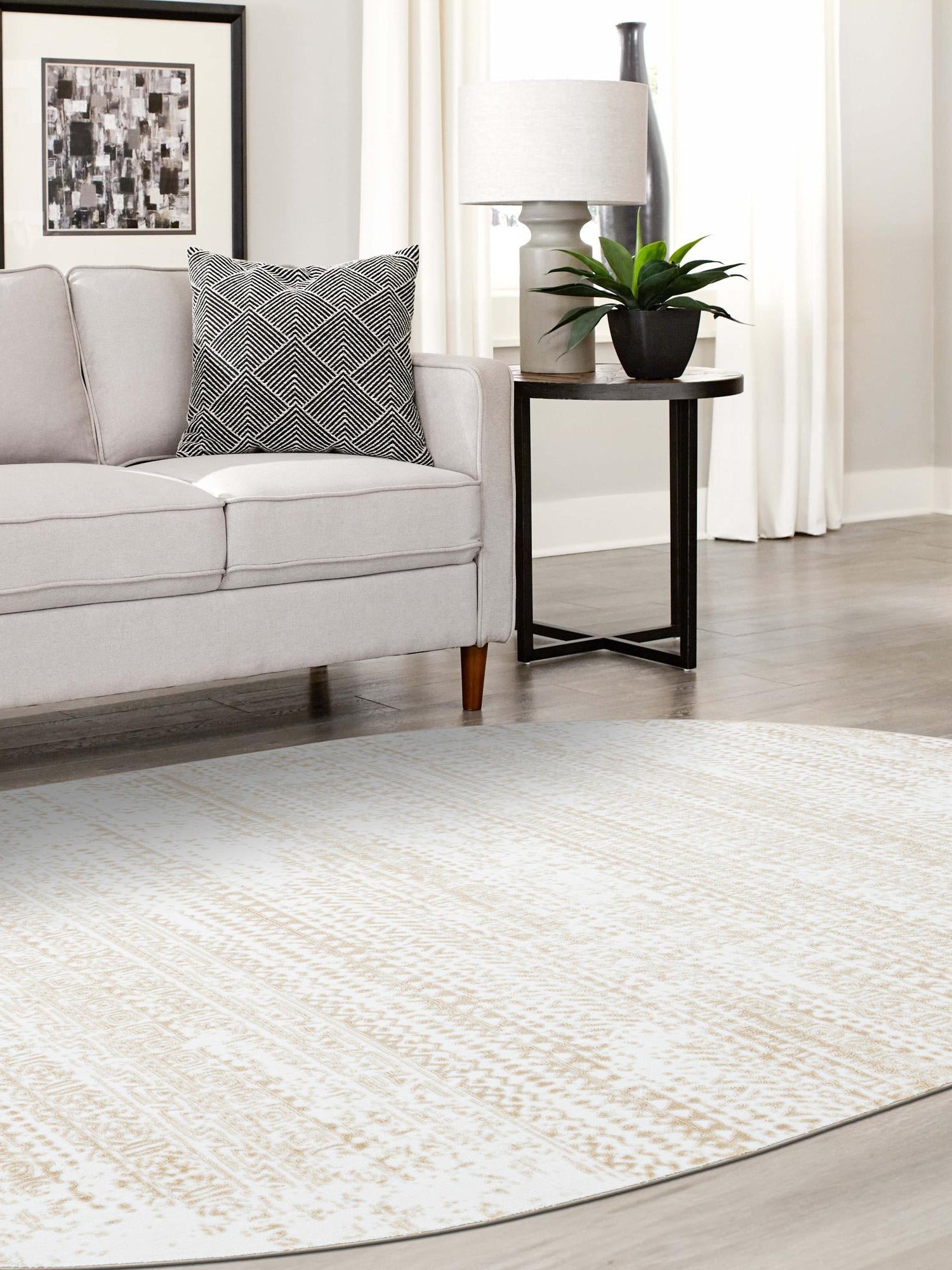 Snow White 4' x 6' Hermitage Oval Area Rug 55% Polypropylene & 45% Polyester Easy Clean Stain-Resistant Carpet for Living, Office, Dorm Rooms for Sale at Rug Engine