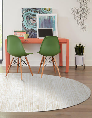 Snow White 4' x 6' Hermitage Oval Area Rug 55% Polypropylene & 45% Polyester Easy Clean Stain-Resistant Carpet for Living, Office, Dorm Rooms for Sale at Rug Engine