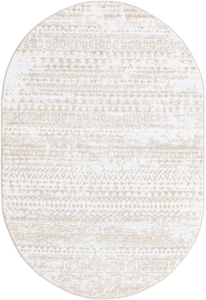 Snow White 4' x 6' Hermitage Oval Area Rug 55% Polypropylene & 45% Polyester Easy Clean Stain-Resistant Carpet for Living, Office, Dorm Rooms for Sale at Rug Engine