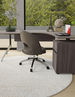 Snow White 7' 10 x 7' 10 Hermitage Round Area Rug 55% Polypropylene & 45% Polyester Easy Clean Stain-Resistant Carpet for Living, Office, Dorm Rooms for Sale at Rug Engine