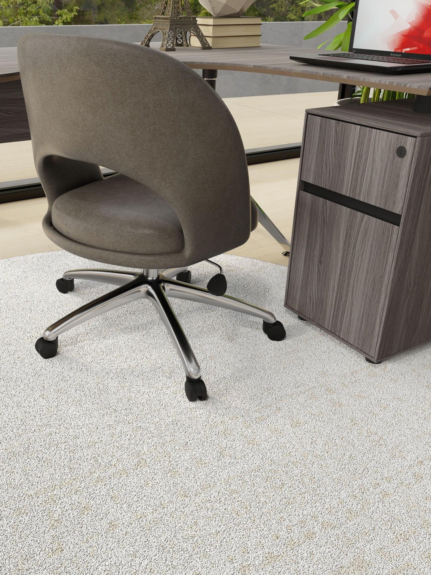 Snow White 10' 8 x 10' 8 Hermitage Round Area Rug 55% Polypropylene & 45% Polyester Easy Clean Stain-Resistant Carpet for Living, Office, Dorm Rooms for Sale at Rug Engine