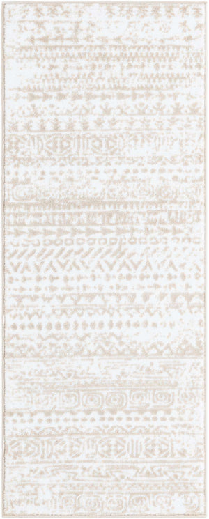 Snow White 2' x 5' Hermitage Runner Area Rug 55% Polypropylene & 45% Polyester Easy Clean Stain-Resistant Carpet for Living, Office, Dorm Rooms for Sale at Rug Engine
