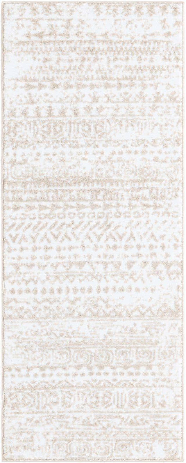 Snow White 2' x 5' Hermitage Runner Area Rug 55% Polypropylene & 45% Polyester Easy Clean Stain-Resistant Carpet for Living, Office, Dorm Rooms for Sale at Rug Engine