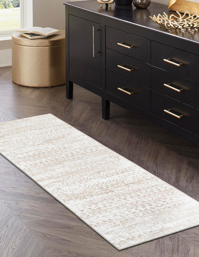 Snow White 2' x 5' Hermitage Runner Area Rug 55% Polypropylene & 45% Polyester Easy Clean Stain-Resistant Carpet for Living, Office, Dorm Rooms for Sale at Rug Engine