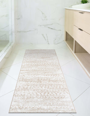 Snow White 2' x 6' Hermitage Runner Area Rug 55% Polypropylene & 45% Polyester Easy Clean Stain-Resistant Carpet for Living, Office, Dorm Rooms for Sale at Rug Engine