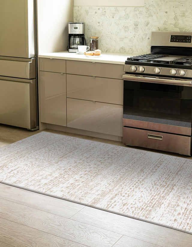 Snow White 2' x 7' Hermitage Runner Area Rug 55% Polypropylene & 45% Polyester Easy Clean Stain-Resistant Carpet for Living, Office, Dorm Rooms for Sale at Rug Engine