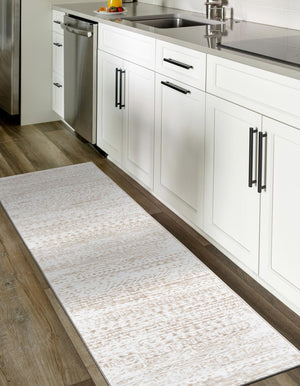 Snow White 2' x 6' Hermitage Runner Area Rug 55% Polypropylene & 45% Polyester Easy Clean Stain-Resistant Carpet for Living, Office, Dorm Rooms for Sale at Rug Engine