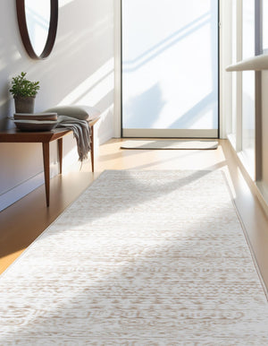 Snow White 2' 6 x 13' Hermitage Runner Area Rug 55% Polypropylene & 45% Polyester Easy Clean Stain-Resistant Carpet for Living, Office, Dorm Rooms for Sale at Rug Engine