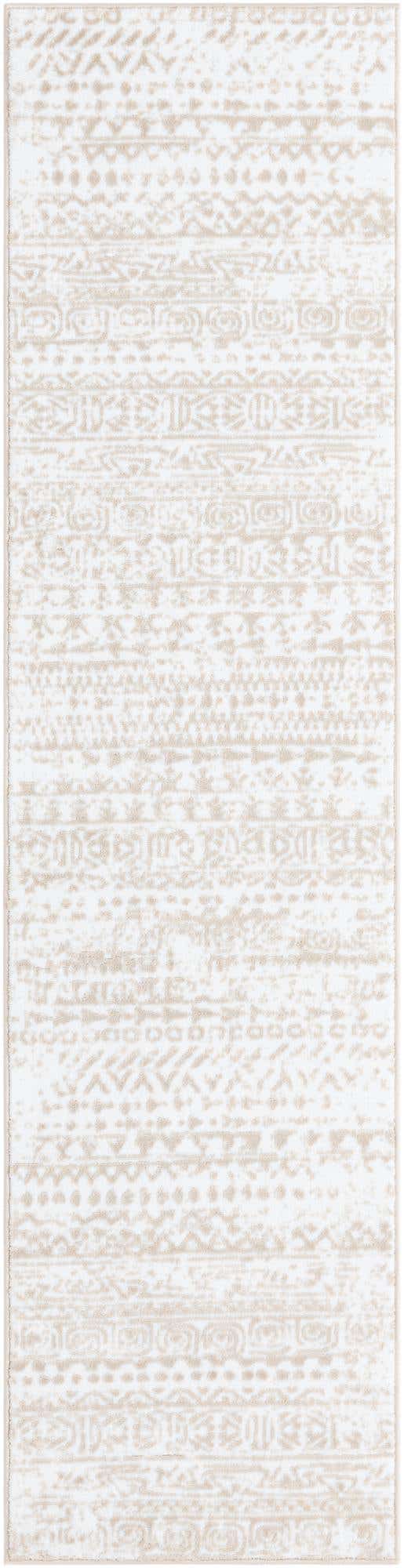 Snow White 2' x 8' Hermitage Runner Area Rug 55% Polypropylene & 45% Polyester Easy Clean Stain-Resistant Carpet for Living, Office, Dorm Rooms for Sale at Rug Engine