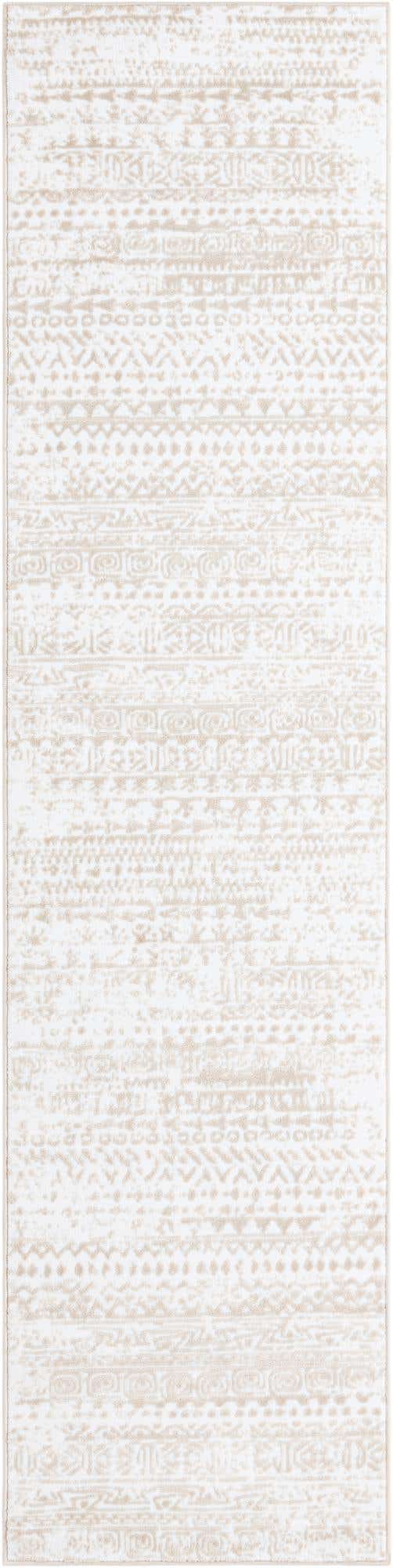 Snow White 2' 6 x 10' Hermitage Runner Area Rug 55% Polypropylene & 45% Polyester Easy Clean Stain-Resistant Carpet for Living, Office, Dorm Rooms for Sale at Rug Engine