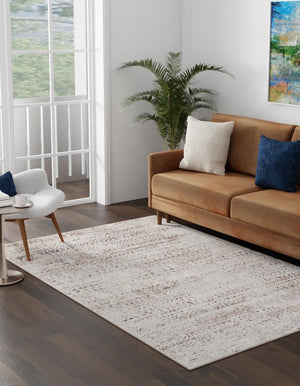 Chocolate Brown 7' 10 x 11' 6 Hermitage Rectangle Area Rug 55% Polypropylene & 45% Polyester Easy Clean Stain-Resistant Carpet for Living, Office, Dorm Rooms for Sale at Rug Engine
