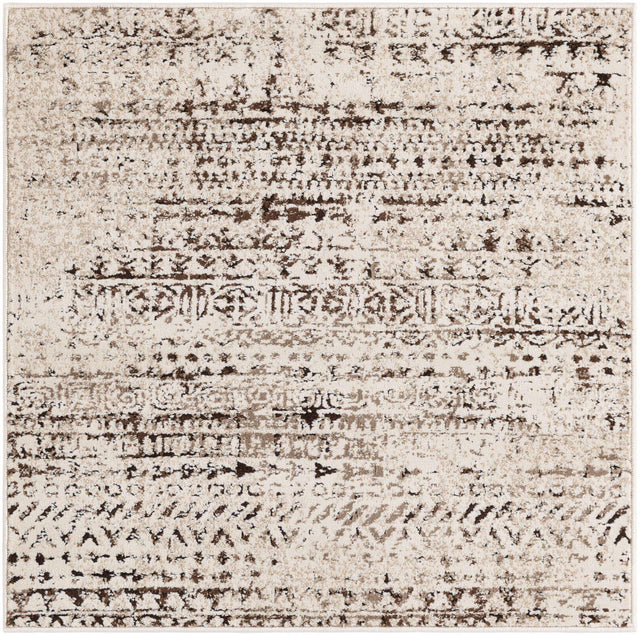 Chocolate Brown 3' 3 x 3' 3 Hermitage Square Area Rug 55% Polypropylene & 45% Polyester Easy Clean Stain-Resistant Carpet for Living, Office, Dorm Rooms for Sale at Rug Engine