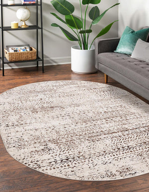 Chocolate Brown 2' x 3' Hermitage Oval Area Rug 55% Polypropylene & 45% Polyester Easy Clean Stain-Resistant Carpet for Living, Office, Dorm Rooms for Sale at Rug Engine