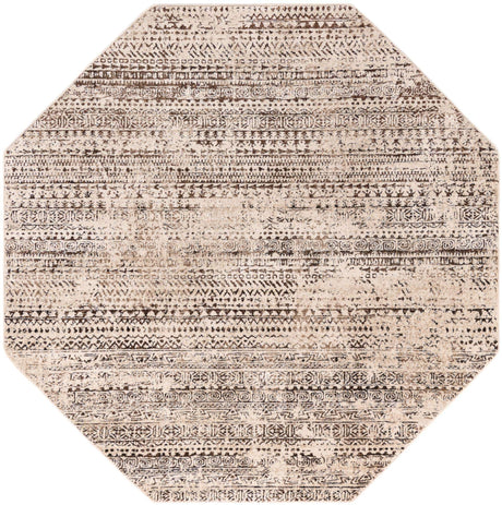Chocolate Brown 7' 10 x 7' 10 Hermitage Octagon Area Rug 55% Polypropylene & 45% Polyester Easy Clean Stain-Resistant Carpet for Living, Office, Dorm Rooms for Sale at Rug Engine