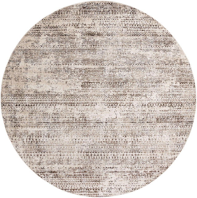 Chocolate Brown 10' 8 x 10' 8 Hermitage Round Area Rug 55% Polypropylene & 45% Polyester Easy Clean Stain-Resistant Carpet for Living, Office, Dorm Rooms for Sale at Rug Engine
