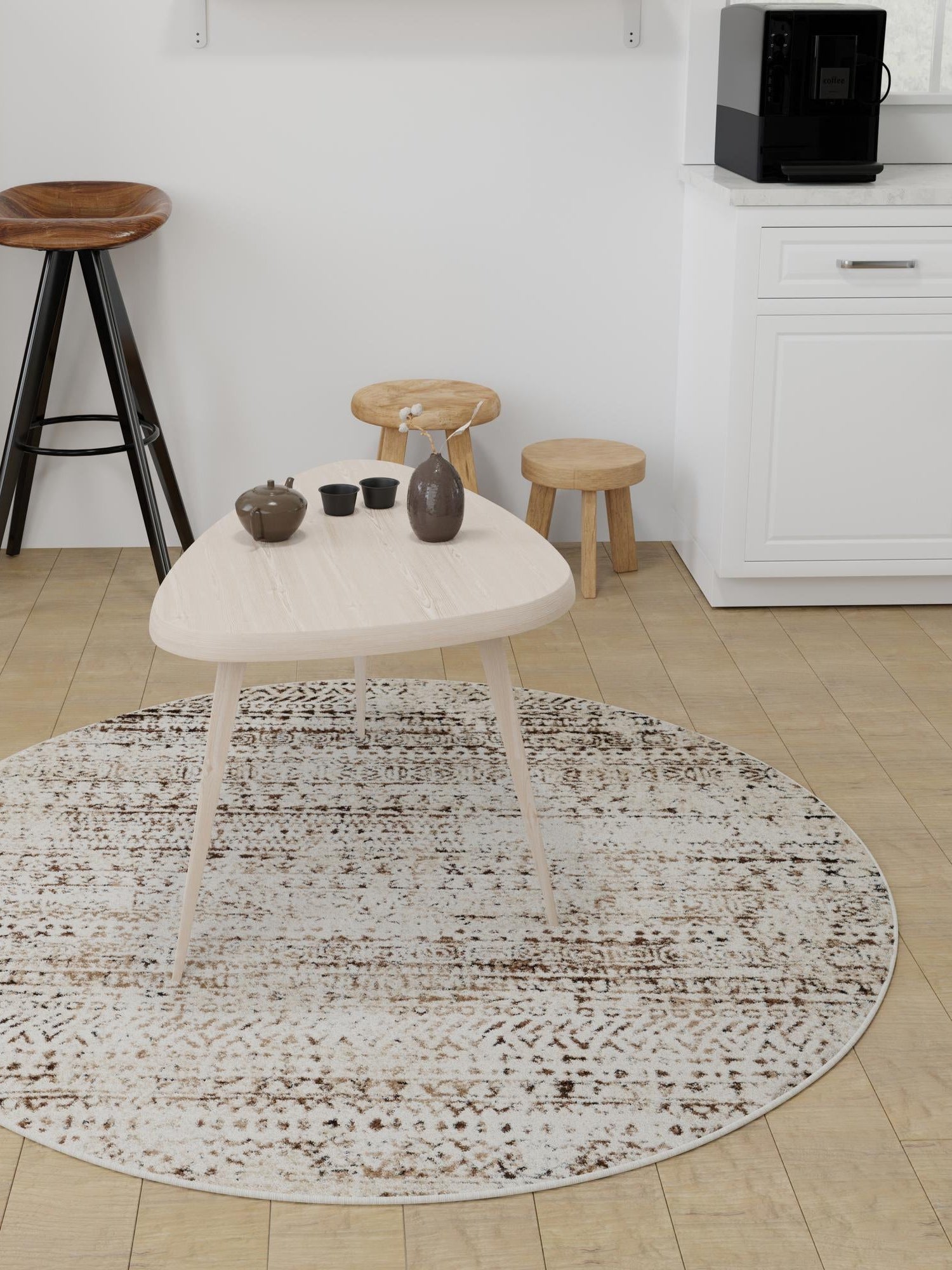 Chocolate Brown 10' x 10' Hermitage Round Area Rug 55% Polypropylene & 45% Polyester Easy Clean Stain-Resistant Carpet for Living, Office, Dorm Rooms for Sale at Rug Engine