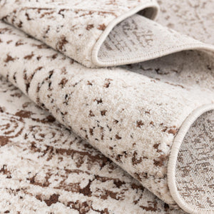 Chocolate Brown 7' 1 x 7' 1 Hermitage Round Area Rug 55% Polypropylene & 45% Polyester Easy Clean Stain-Resistant Carpet for Living, Office, Dorm Rooms for Sale at Rug Engine