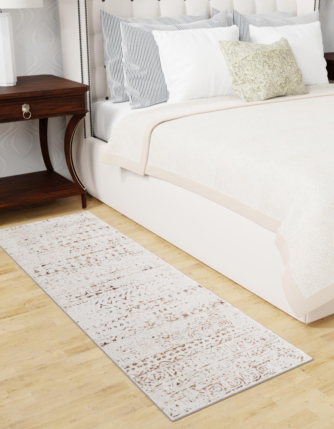 Chocolate Brown 2' x 8' Hermitage Runner Area Rug 55% Polypropylene & 45% Polyester Easy Clean Stain-Resistant Carpet for Living, Office, Dorm Rooms for Sale at Rug Engine