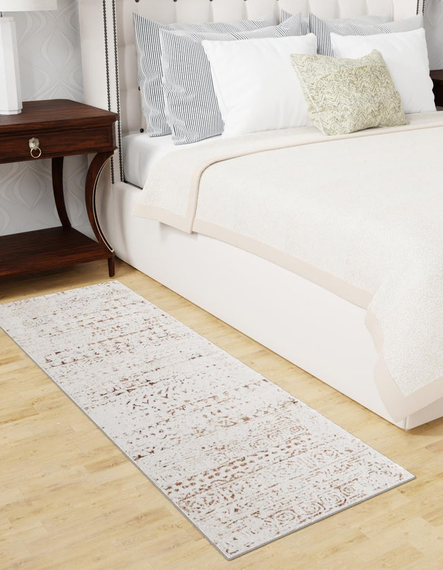 Chocolate Brown 2' x 7' Hermitage Runner Area Rug 55% Polypropylene & 45% Polyester Easy Clean Stain-Resistant Carpet for Living, Office, Dorm Rooms for Sale at Rug Engine