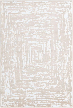 White Bone 5' 3 x 8' Hermitage Rectangle Area Rug 55% Polypropylene & 45% Polyester Easy Clean Stain-Resistant Carpet for Living, Office, Dorm Rooms for Sale at Rug Engine