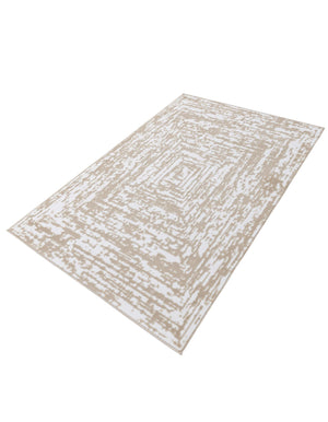 White Bone 4' x 6' Hermitage Rectangle Area Rug 55% Polypropylene & 45% Polyester Easy Clean Stain-Resistant Carpet for Living, Office, Dorm Rooms for Sale at Rug Engine