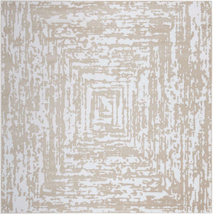 White Bone 10' 8 x 10' 8 Hermitage Square Area Rug 55% Polypropylene & 45% Polyester Easy Clean Stain-Resistant Carpet for Living, Office, Dorm Rooms for Sale at Rug Engine