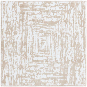 White Bone 3' 3 x 3' 3 Hermitage Square Area Rug 55% Polypropylene & 45% Polyester Easy Clean Stain-Resistant Carpet for Living, Office, Dorm Rooms for Sale at Rug Engine