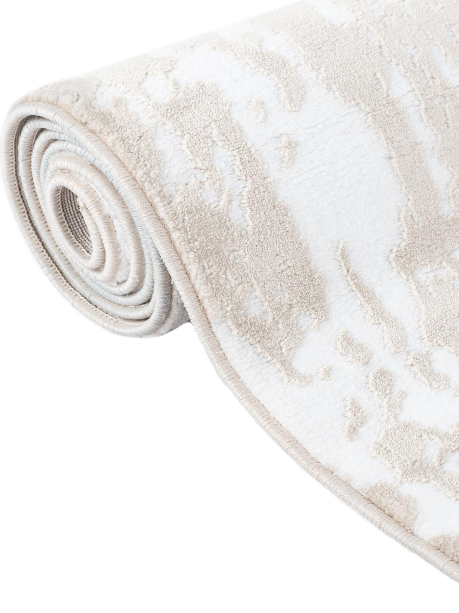 White Bone 5' 3 x 8' Hermitage Oval Area Rug 55% Polypropylene & 45% Polyester Easy Clean Stain-Resistant Carpet for Living, Office, Dorm Rooms for Sale at Rug Engine