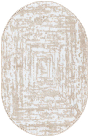 White Bone 2' x 3' Hermitage Oval Area Rug 55% Polypropylene & 45% Polyester Easy Clean Stain-Resistant Carpet for Living, Office, Dorm Rooms for Sale at Rug Engine
