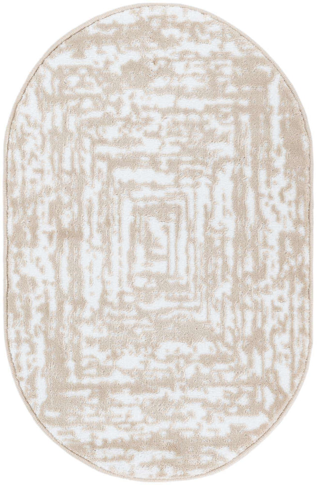 White Bone 2' x 3' Hermitage Oval Area Rug 55% Polypropylene & 45% Polyester Easy Clean Stain-Resistant Carpet for Living, Office, Dorm Rooms for Sale at Rug Engine