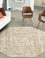 White Bone 7' 10 x 7' 10 Hermitage Octagon Area Rug 55% Polypropylene & 45% Polyester Easy Clean Stain-Resistant Carpet for Living, Office, Dorm Rooms for Sale at Rug Engine