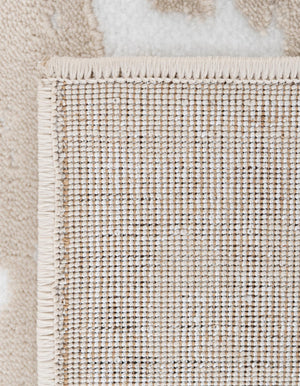 White Bone 5' 3 x 5' 3 Hermitage Octagon Area Rug 55% Polypropylene & 45% Polyester Easy Clean Stain-Resistant Carpet for Living, Office, Dorm Rooms for Sale at Rug Engine