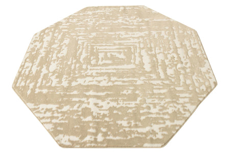 White Bone 5' 3 x 5' 3 Hermitage Octagon Area Rug 55% Polypropylene & 45% Polyester Easy Clean Stain-Resistant Carpet for Living, Office, Dorm Rooms for Sale at Rug Engine
