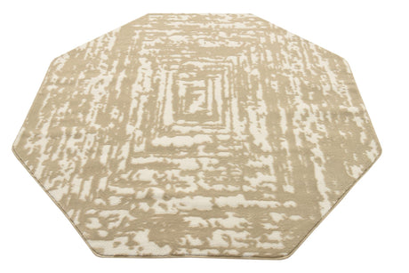 White Bone 5' 3 x 5' 3 Hermitage Octagon Area Rug 55% Polypropylene & 45% Polyester Easy Clean Stain-Resistant Carpet for Living, Office, Dorm Rooms for Sale at Rug Engine