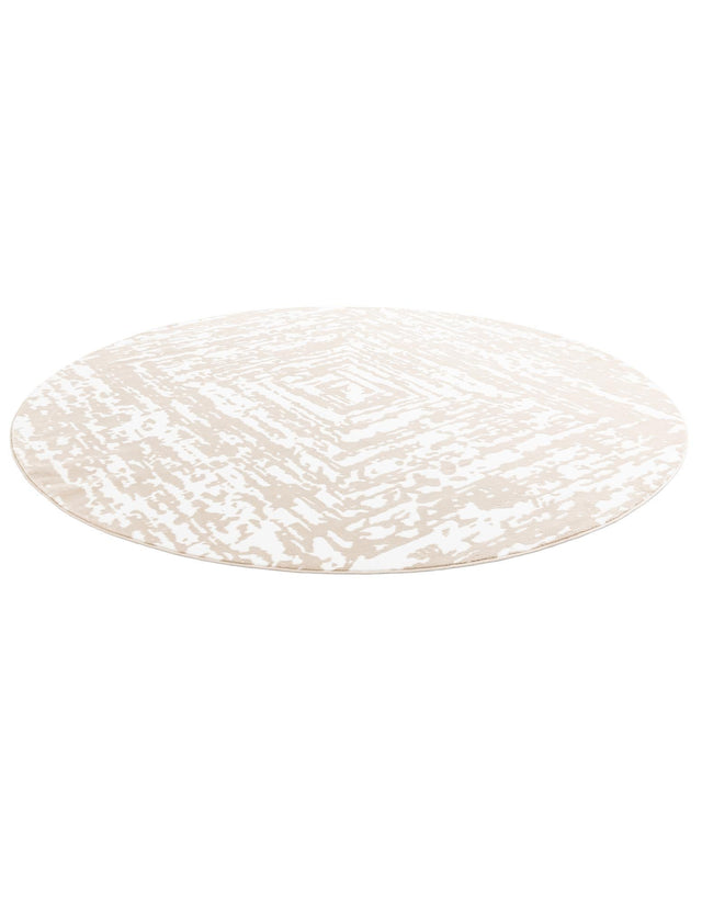 White Bone 10' 8 x 10' 8 Hermitage Round Area Rug 55% Polypropylene & 45% Polyester Easy Clean Stain-Resistant Carpet for Living, Office, Dorm Rooms for Sale at Rug Engine