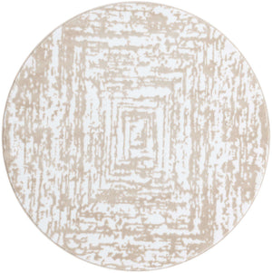 White Bone 4' x 4' Hermitage Round Area Rug 55% Polypropylene & 45% Polyester Easy Clean Stain-Resistant Carpet for Living, Office, Dorm Rooms for Sale at Rug Engine
