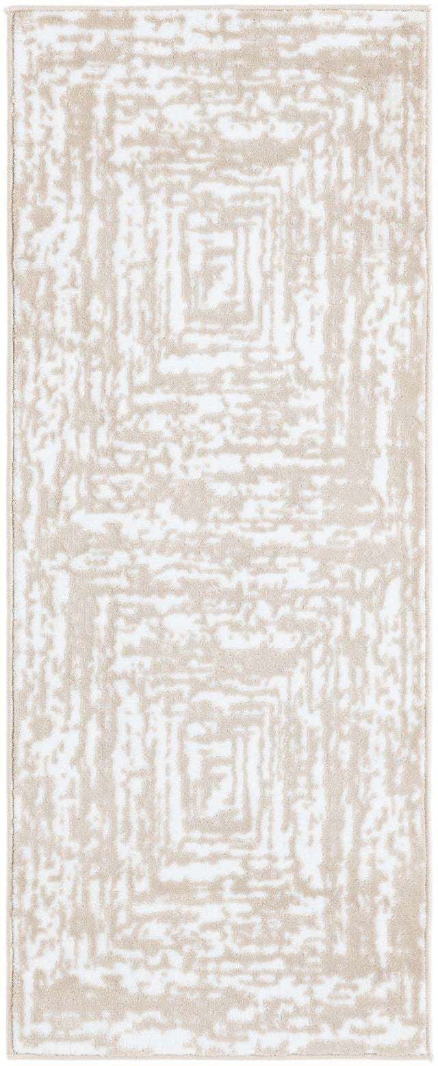 White Bone 2' x 5' Hermitage Runner Area Rug 55% Polypropylene & 45% Polyester Easy Clean Stain-Resistant Carpet for Living, Office, Dorm Rooms for Sale at Rug Engine