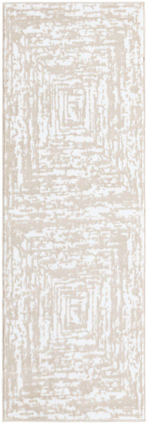 White Bone 2' x 6' Hermitage Runner Area Rug 55% Polypropylene & 45% Polyester Easy Clean Stain-Resistant Carpet for Living, Office, Dorm Rooms for Sale at Rug Engine