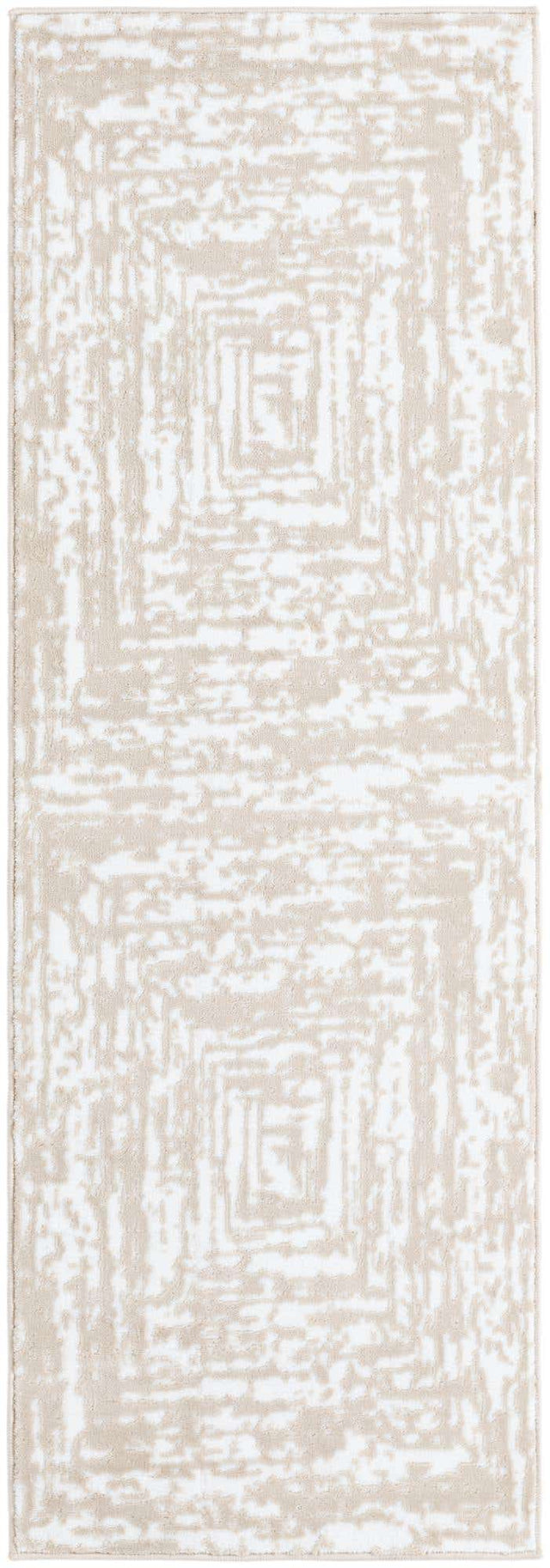 White Bone 2' x 6' Hermitage Runner Area Rug 55% Polypropylene & 45% Polyester Easy Clean Stain-Resistant Carpet for Living, Office, Dorm Rooms for Sale at Rug Engine