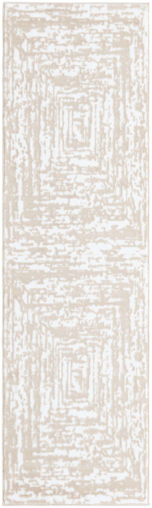 White Bone 2' x 7' Hermitage Runner Area Rug 55% Polypropylene & 45% Polyester Easy Clean Stain-Resistant Carpet for Living, Office, Dorm Rooms for Sale at Rug Engine